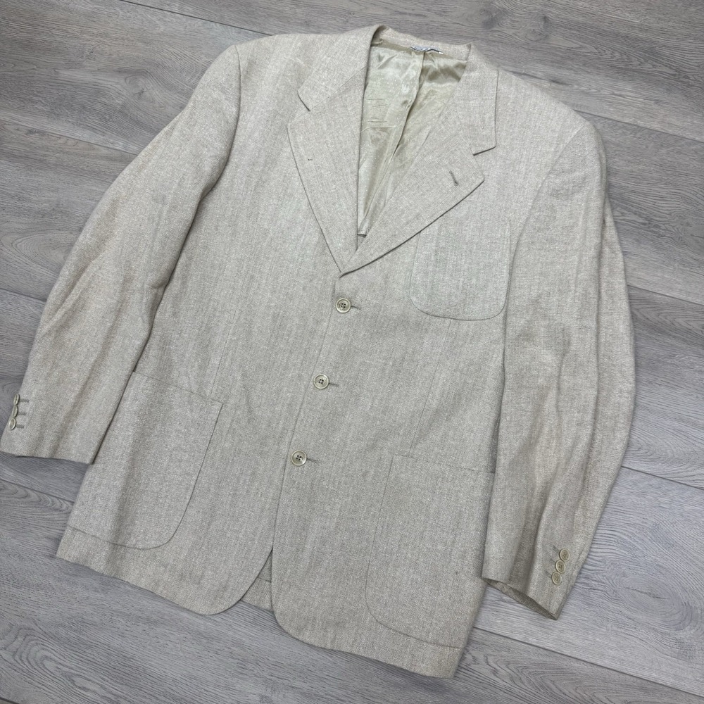 VTG Mondo Di Marco Silk Linen Blend Blazer Men's Sz 40 Formal Wedding Summer